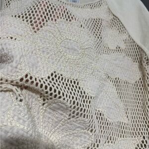 Cream Lace Floral Top